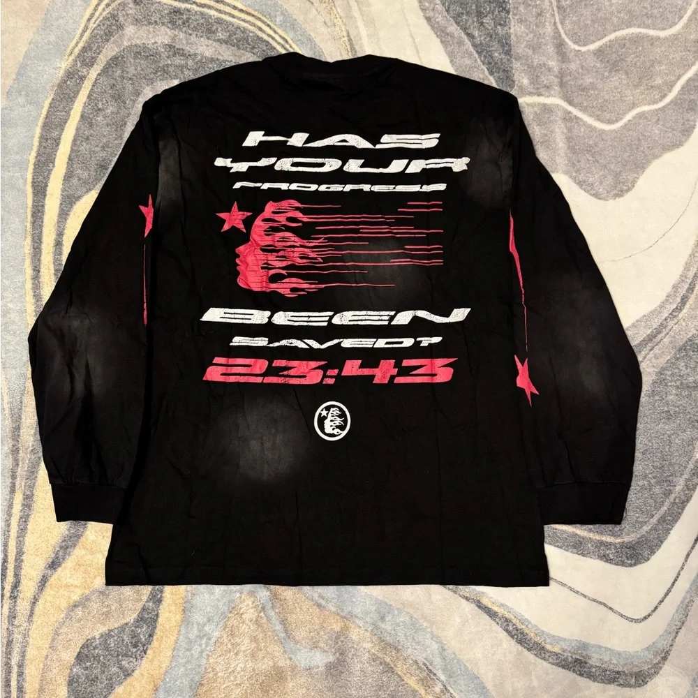 Hellstar QR Christ Progress Black Longsleeve Shirt Men’s Size Large